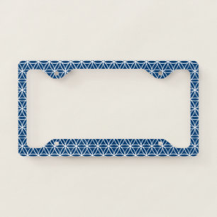Flower of Life Pattern: Navy Blue License Plate Frame