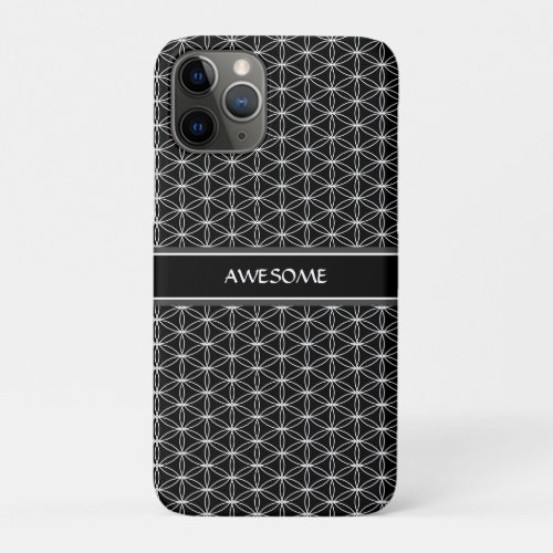 Flower of Life Pattern on Black iPhone 11 Pro Case