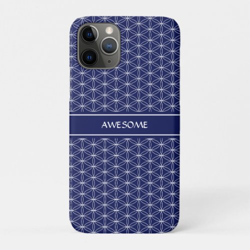 Flower of Life Pattern on Navy Blue iPhone 11 Pro Case