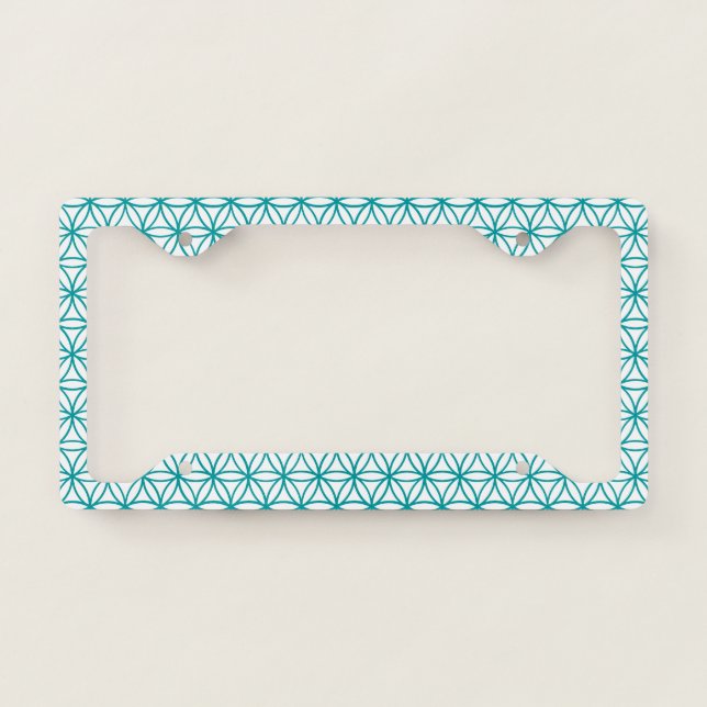 Flower of Life Pattern: Teal License Plate Frame (Front)