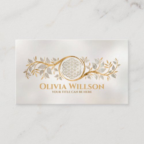 Flower of life _ Pearl and Gold Business Card