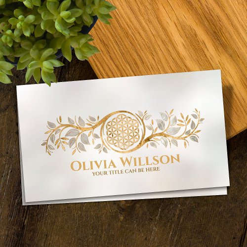 Flower of life _ Pearl and Gold Business Card