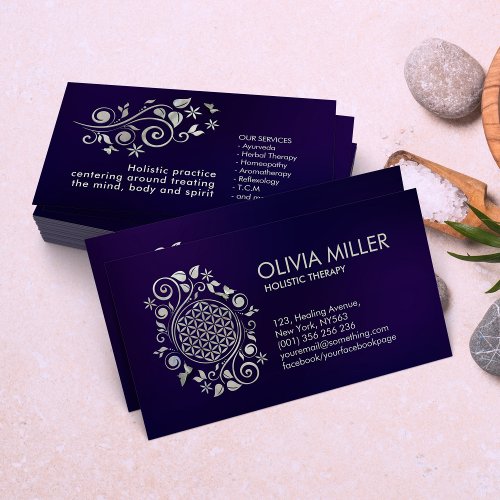 Flower of life Pearl Swirl Ornament Business Card