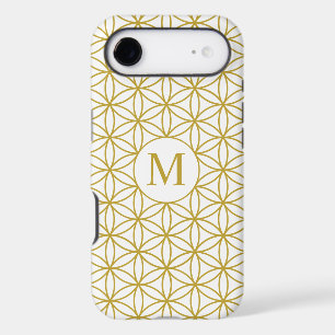 Flower of Life Ptn (Personalized) – Gold on White iPhone 17 Air Case
