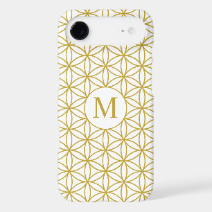 Flower of Life Ptn (Personalized) – Gold on White iPhone 17 Air Case