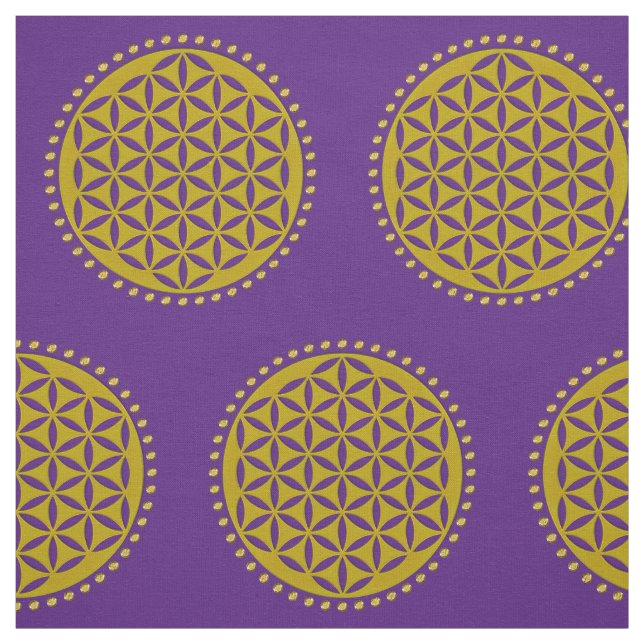 Flower of Life - punched gold + your ideas Fabric (Swatch)