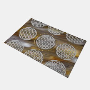 Flower of Life - punched silver + your ideas Doormat