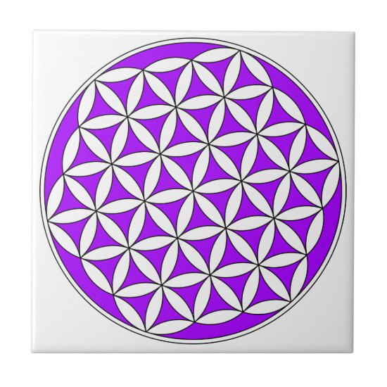 Flower of Life Purple Ceramic Tile