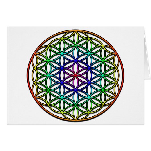 Flower of Life (rainbow) sacred geometry symbol Cards (Front Horizontal)
