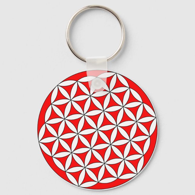 Flower of Life Red Keychain (Front)