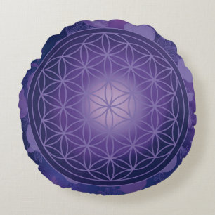 flower of life round pillow