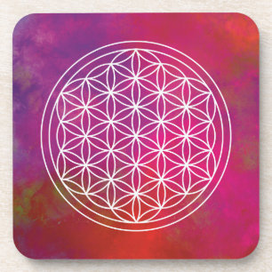 flower of life sacred geometric beverage coaster
