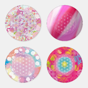 flower of life , sacred geometric,mandala, chakra, coaster set