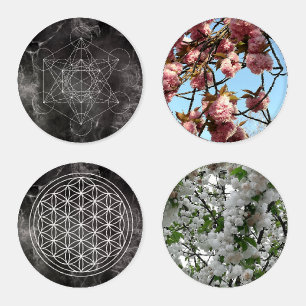 flower of life , sacred geometric,mandala, chakra, coaster set