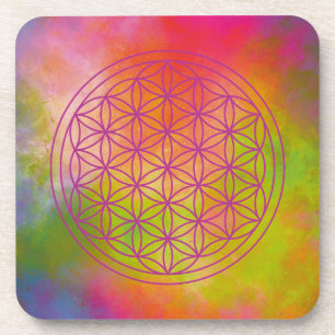 flower of life, sacred geometric,zen, chakra,   beverage coaster