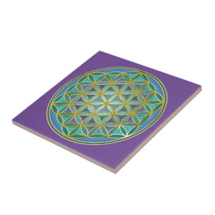 FLOWER OF LIFE - Sacred Geometrie Design 1 Ceramic Tile