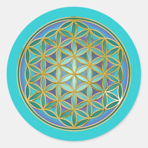 FLOWER OF LIFE _ Sacred Geometrie Design 1 Classic Round Sticker