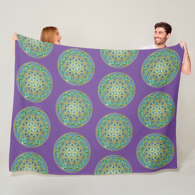FLOWER OF LIFE - Sacred Geometrie Design 1 Fleece Blanket (In Situ)