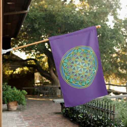 FLOWER OF LIFE _ Sacred Geometrie Design 1 House Flag