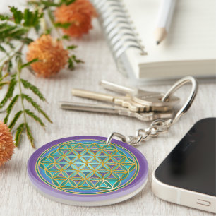 FLOWER OF LIFE - Sacred Geometrie Design 1 Keychain