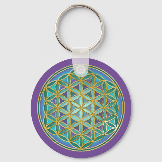 FLOWER OF LIFE - Sacred Geometrie Design 1 Keychain (Front)