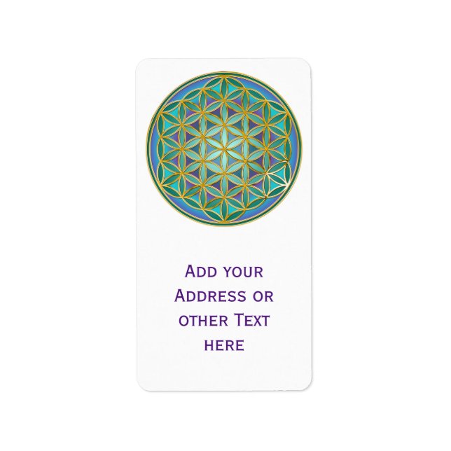 FLOWER OF LIFE - Sacred Geometrie Design 1 Label (Front)