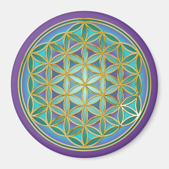 FLOWER OF LIFE - Sacred Geometrie Design 1 Magnet (Front)