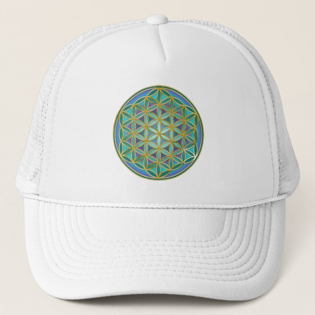 FLOWER OF LIFE - Sacred Geometrie Design 1 Trucker Hat (Front)