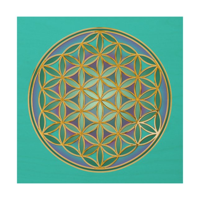 FLOWER OF LIFE - Sacred Geometrie Design 1 Wood Wall Art (Front)