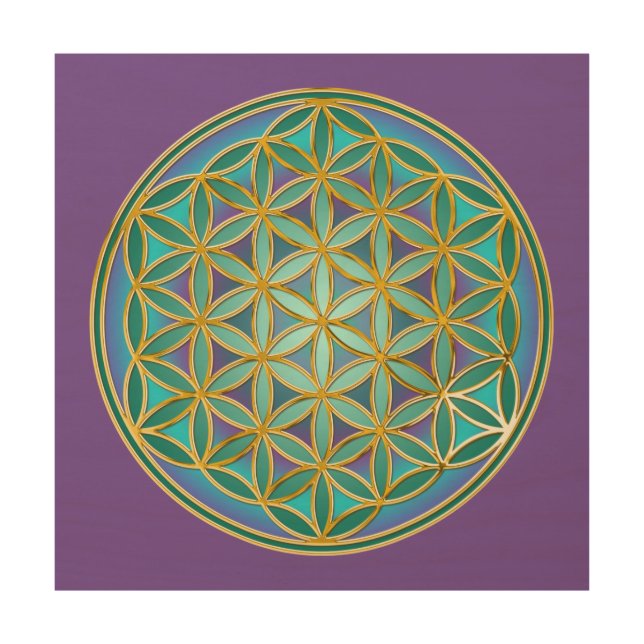 FLOWER OF LIFE - Sacred Geometrie Design 1 Wood Wall Art (Front)