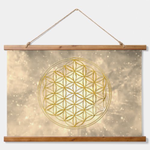 FLOWER OF LIFE _ Sacred Geometrie Golden Style Hanging Tapestry