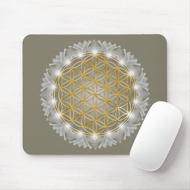 FLOWER OF LIFE - Sacred Geometrie Light 1 Mouse Pad (With Mouse)
