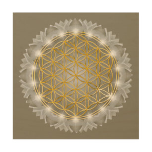 FLOWER OF LIFE - Sacred Geometrie Light 1 Wood Wall Art