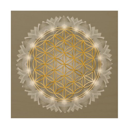 FLOWER OF LIFE _ Sacred Geometrie Light 1 Wood Wall Art