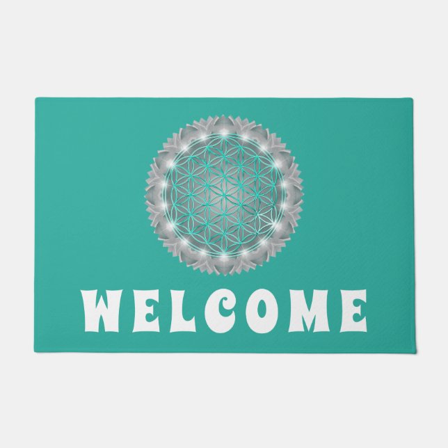 FLOWER OF LIFE - Sacred Geometrie Light 2 Doormat (Front)