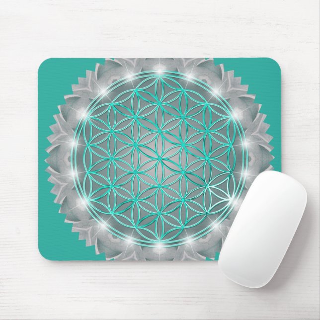 FLOWER OF LIFE - Sacred Geometrie Light 2 Mouse Pad (With Mouse)