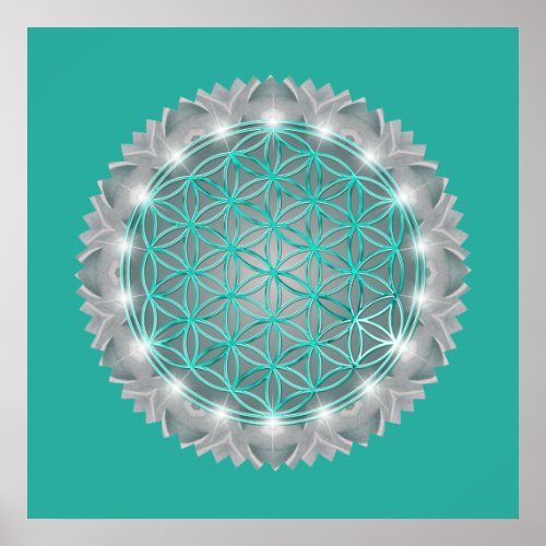 FLOWER OF LIFE _ Sacred Geometrie Light 2 Poster