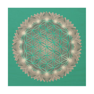 FLOWER OF LIFE - Sacred Geometrie Light 2 Wood Wall Art