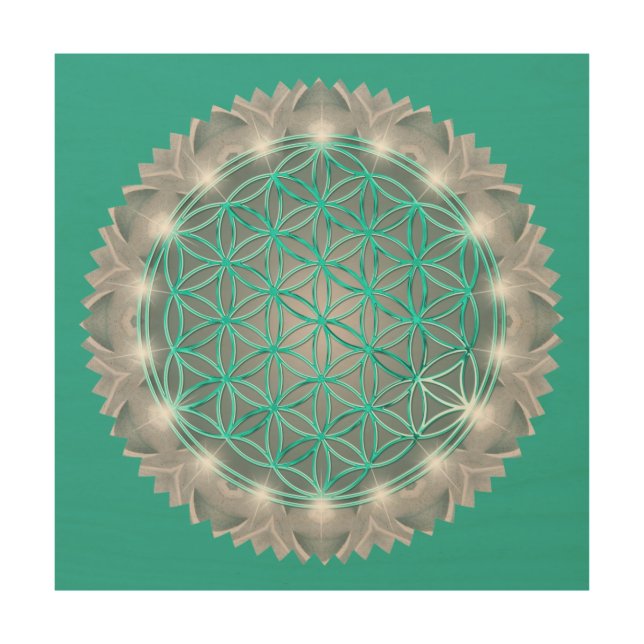 FLOWER OF LIFE - Sacred Geometrie Light 2 Wood Wall Art (Front)