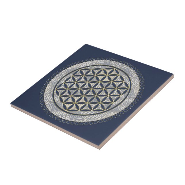 FLOWER OF LIFE - Sacred Geometrie Symbol Art 1 Ceramic Tile (Side)