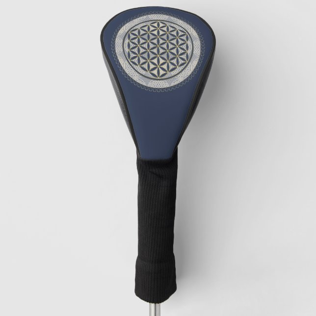 FLOWER OF LIFE - Sacred Geometrie Symbol Art 1 Golf Head Cover (Front)