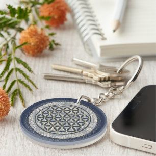 FLOWER OF LIFE - Sacred Geometrie Symbol Art 1 Keychain