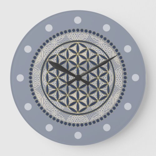 FLOWER OF LIFE _ Sacred Geometrie Symbol Art 1 Large Clock