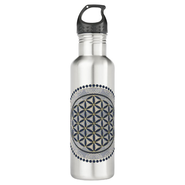 FLOWER OF LIFE - Sacred Geometrie Symbol Art 1 Stainless Steel Water Bottle (Front)