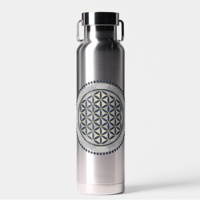 FLOWER OF LIFE - Sacred Geometrie Symbol Art 1 Water Bottle (Front)