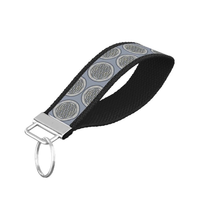 FLOWER OF LIFE - Sacred Geometrie Symbol Art 1 Wrist Keychain (Angled Down)
