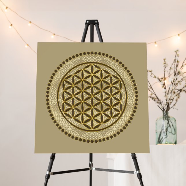 FLOWER OF LIFE - Sacred Geometrie Symbol Art 2 Foam Board (In Situ (Stand))
