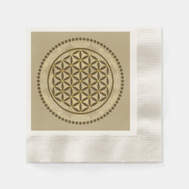 FLOWER OF LIFE - Sacred Geometrie Symbol Art 2 Napkins (Front)
