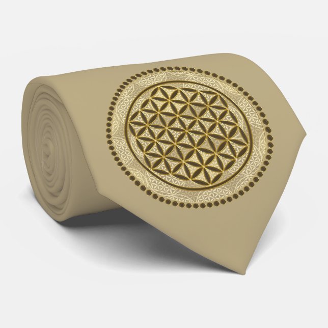 FLOWER OF LIFE - Sacred Geometrie Symbol Art 2 Neck Tie (Rolled)