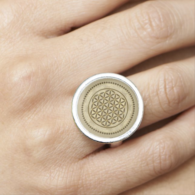 FLOWER OF LIFE - Sacred Geometrie Symbol Art 2 Ring (In Situ)